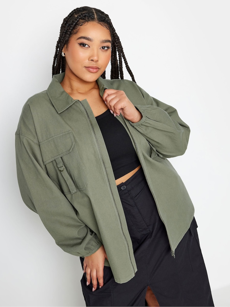 Grün - Yours Curve Utility-Bomberjacke - Bild 1 von 5