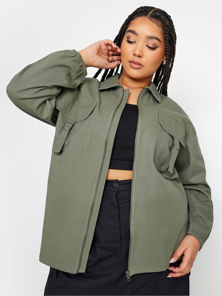 Grün - Yours Curve Utility-Bomberjacke - Bild 5 von 5
