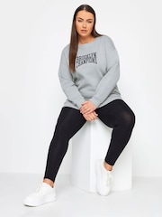 Yours Curve Grey 'New York' Slogan Sweatshirt - Image 3 of 4