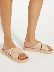 Pink - Dune London Liquorice Sandalen mit überkreuzten Riemen und Schnalle - Bild 1 von 6