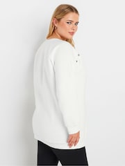Yours Curve White Eyelet Detail Sweatshirt - Image 3 of 4
