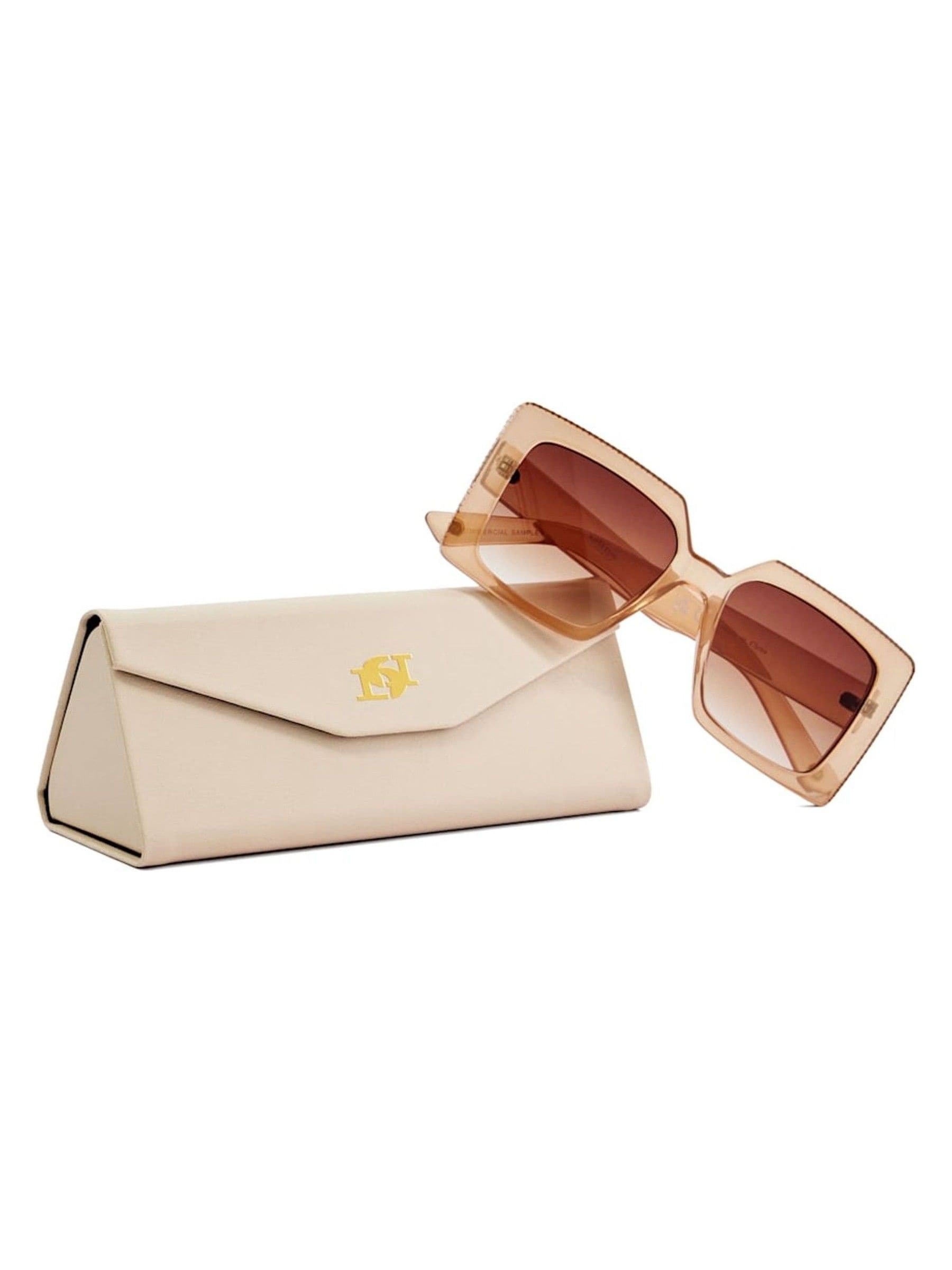 Buy Dune London Pink Glitzy Diamanté Rectangular Sunglasses from