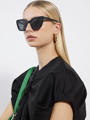 Dune London Black Golders Acetate Cat-Eye Sunglasses - Image 1 of 4