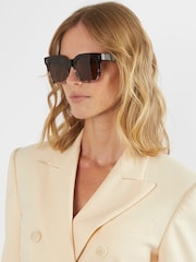 Dune London Animal Guessing Acetate Chunky Glam Sunglasses - Image 1 of 4