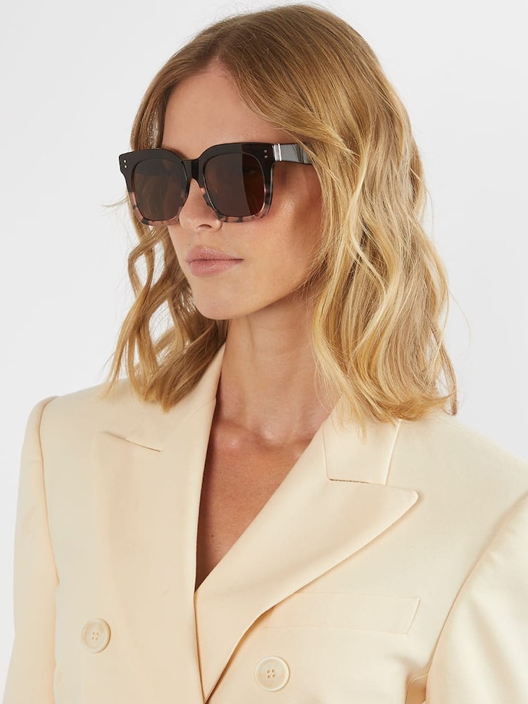 Dune London Animal Guessing Acetate Chunky Glam Sunglasses - Image 1 of 4