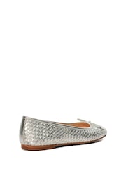 srebrna (barva); srebro - Dune London Heights Flexible Sole Woven Leather balerinke čevlji s plosko peto/brez pete čevlji - Slika 5 iz 6