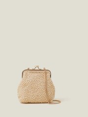 Angels By Accessorize Cream Girls Pearl Clip Frame Bag - Image 1 of 3
