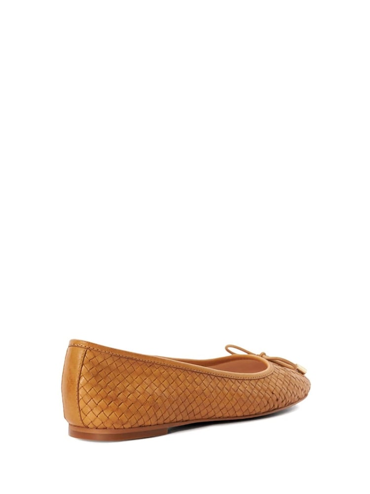 rjava - Dune London Heights Flexible Sole Woven Leather balerinke čevlji s plosko peto/brez pete čevlji - Slika 4 iz 4