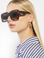 Dune London Animal Animal Gigi Colourblock Square Sunglasses - Image 1 of 6