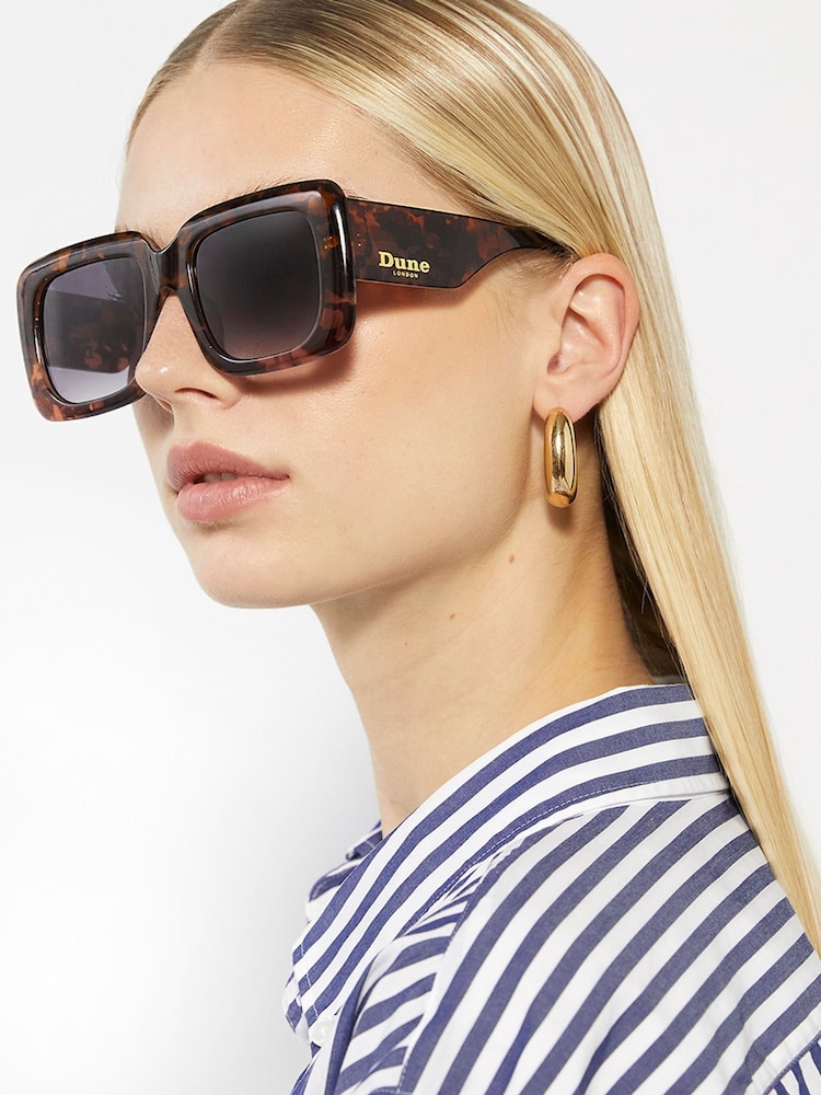 Dune London Animal Animal Gigi Colourblock Square Sunglasses - Image 1 of 6