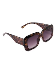 Dune London Animal Animal Gigi Colourblock Square Sunglasses - Image 3 of 6