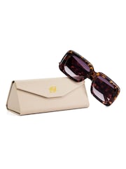 Dune London Animal Animal Gigi Colourblock Square Sunglasses - Image 4 of 6