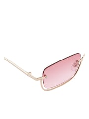 Dune London Gold Glanville Slim Metal Rectangle Sunglasses - Image 3 of 4
