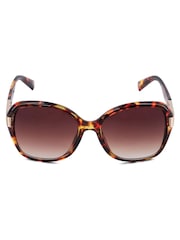 Dune London Animal Print Gernada Etched Metal Temple Sunglasses - Image 2 of 4