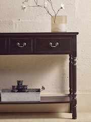 Interiors by Premier Black Heritage Three Drawer Vintage Console Table - Image 2 of 6