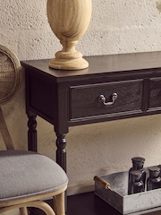 Interiors by Premier Black Heritage Three Drawer Vintage Console Table - Image 3 of 6