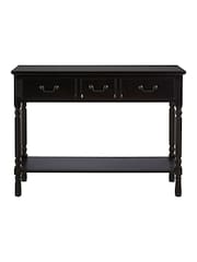 Interiors by Premier Black Heritage Three Drawer Vintage Console Table - Image 5 of 6