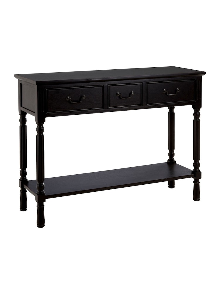 Interiors by Premier Black Heritage Three Drawer Vintage Console Table - Image 6 of 6 Interiors by Premier Black Heritage Three Drawer Vintage Console Table - Image 6 of 6
