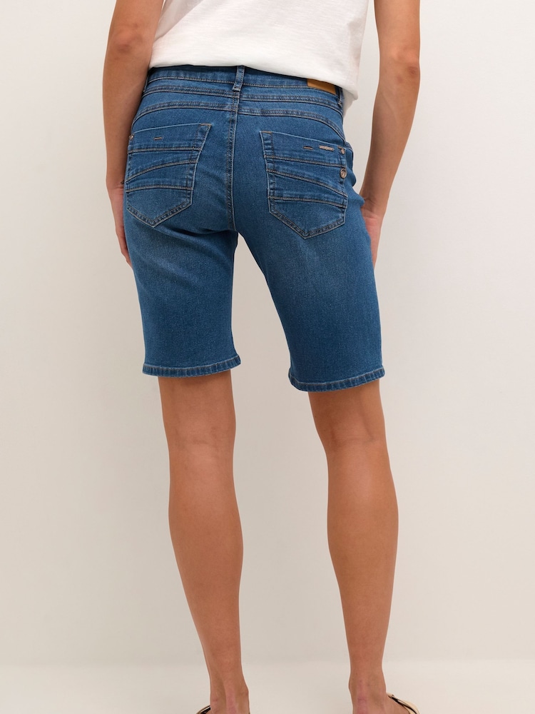 Cream Blue Lone Midrise Waist Denim Shorts - Image 2 of 6