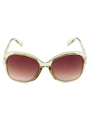Dune London Green Print Gernada Etched Metal Temple Sunglasses - Image 2 of 4