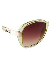 Dune London Green Print Gernada Etched Metal Temple Sunglasses - Image 4 of 4