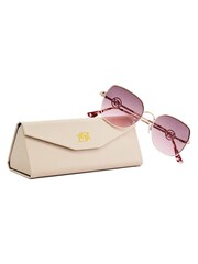 Dune London Gold Gilded Twisted Metal Frame Sunglasses - Image 3 of 4