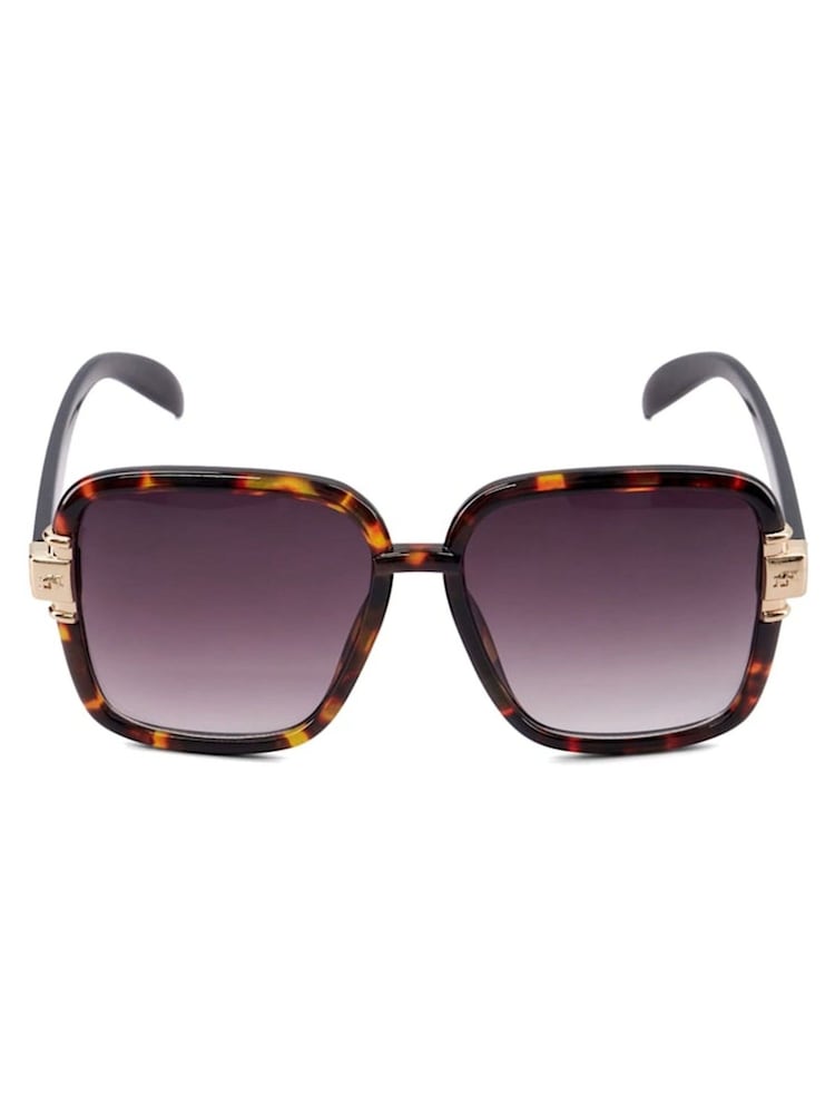 Dune London Animal Gabby Oversized Retro Square Frame Sunglasses - Image 2 of 4