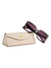 Dune London Grey Glitzy Diamanté Rectangular Sunglasses - Image 5 of 5