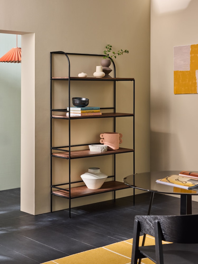 MADE.COM Mango Wood Metal Lomond Shelving Unit - Image 1 of 6