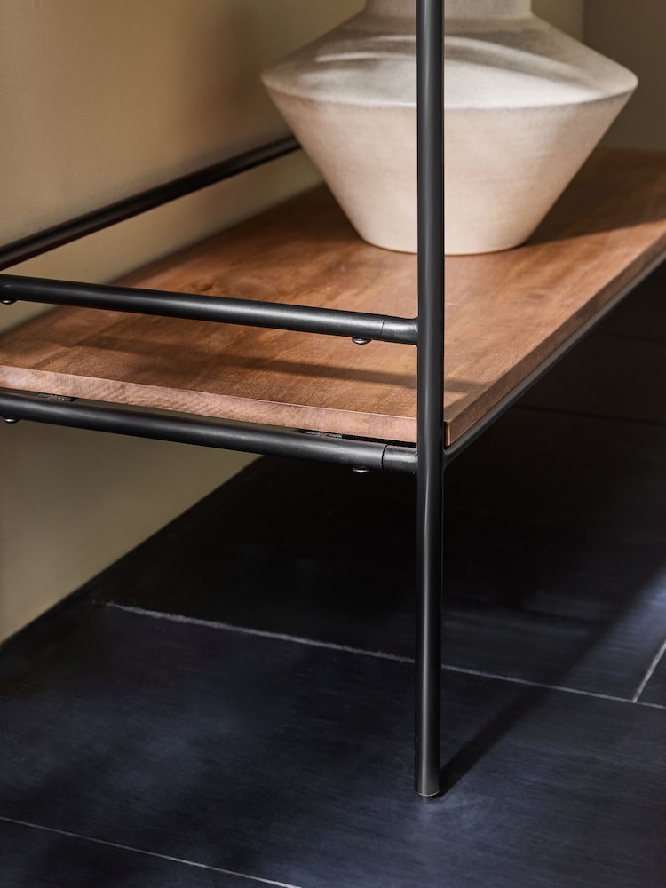 MADE.COM Mango Wood Metal Lomond Shelving Unit - Image 2 of 6