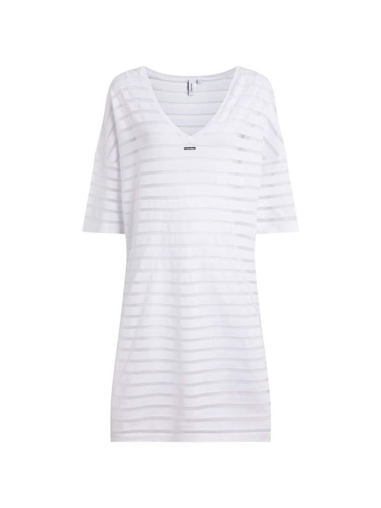 Calvin Klein White Kaftan Knit Dress - Image 1 of 2