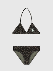 Calvin Klein Green Triangle Bikini Set - Image 1 of 2