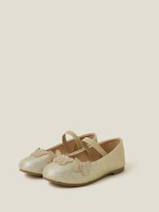 Angels By Accessorize Gold Girls Butterfly Ballet Flats - Image 1 of 3
