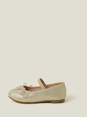 Angels By Accessorize Gold Girls Butterfly Ballet Flats - Image 2 of 3