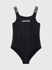 Schwarz - Calvin Klein Sport Badeanzug mit Logo - Bild 1 von 2