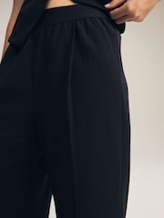 Black Elastic Back Wide Leg Trousers - Image 5 of 7