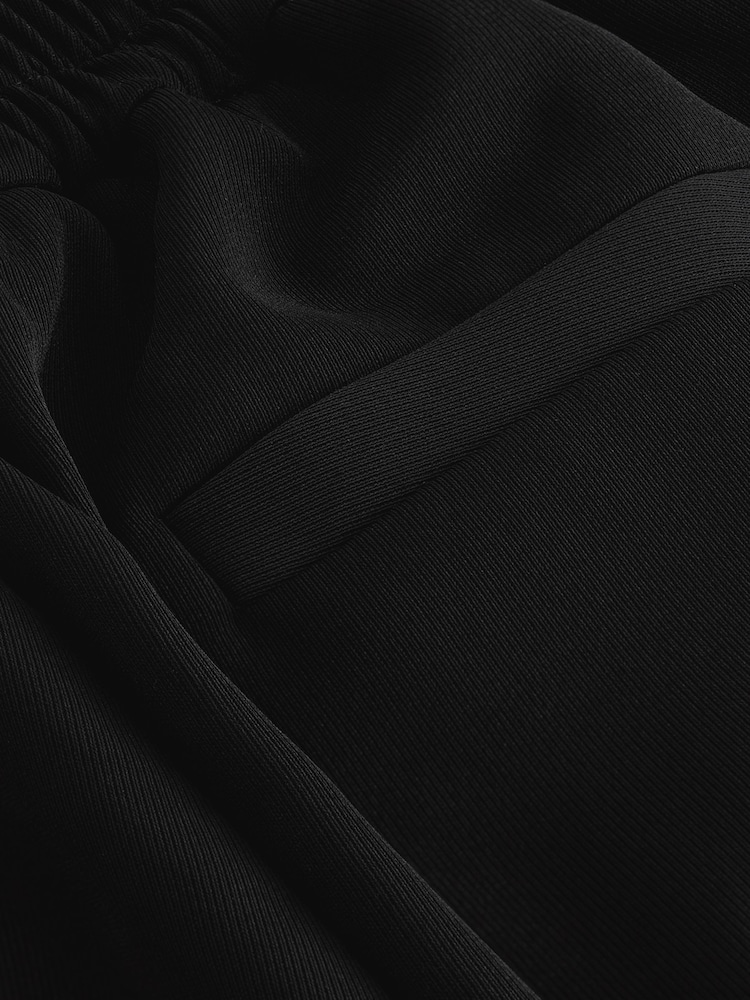 Black Elastic Back Wide Leg Trousers - Image 7 of 7