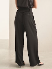Black Elastic Back Wide Leg Trousers - Image 8 of 13