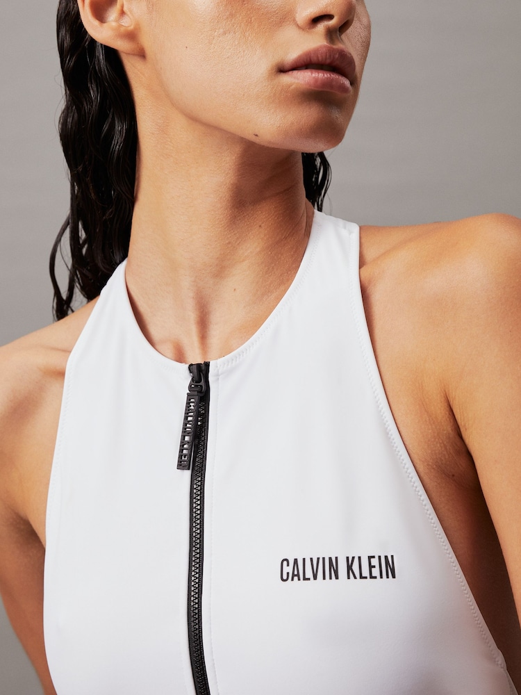 Calvin Klein White Racerback One Piece Swimsuit - Image 5 of 5 Calvin Klein White Racerback One Piece Swimsuit - Image 5 of 5