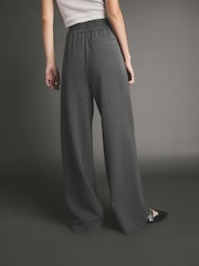 Grey Elastic Back Wide Leg Trousers - Image 4 of 9