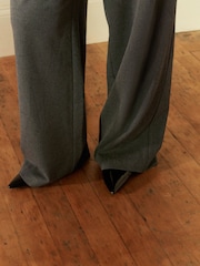 Grey Elastic Back Wide Leg Trousers - Image 5 of 9