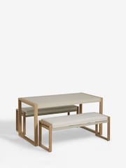 Natural Adelaide 4 Seater Dining Table and Bench Set - Image 3 of 8