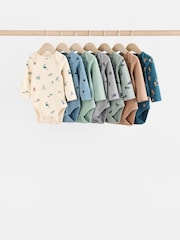 Teal Blue 7 Pack Baby Bodysuits - Image 1 of 13