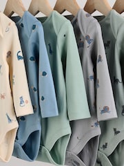 Teal Blue 7 Pack Baby Bodysuits - Image 10 of 13