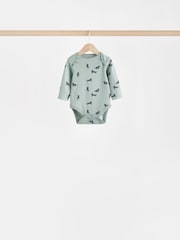 Teal Blue 7 Pack Baby Bodysuits - Image 6 of 13