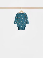 Teal Blue 7 Pack Baby Bodysuits - Image 8 of 13