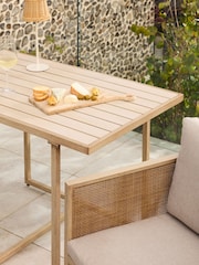 Natural Abel 2 Seater Rattan Garden Dining Table and Chairs Set - Image 2 of 8