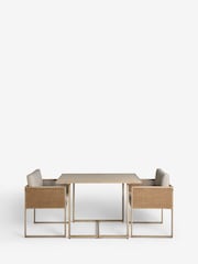 Natural Abel 2 Seater Rattan Garden Dining Table and Chairs Set - Image 5 of 8