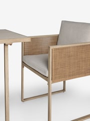 Natural Abel 2 Seater Rattan Garden Dining Table and Chairs Set - Image 7 of 8
