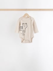 Neutral 3 Pack Baby Rib Bodysuits - Image 3 of 10